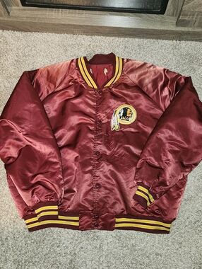AUTHENTIC 1980s WASHINGTON REDSKINS RARE SATIN CHALKLINE BOMBER JACKET SIZE 3XL